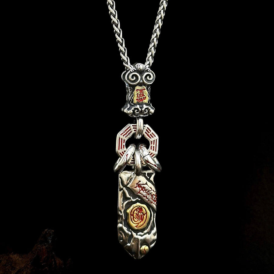 TaoWards Taoist Silver Sculpted Sword Pendant