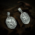 TaoWards Zhong Kui Face Pendant Necklace — front and reverse of one pendant
