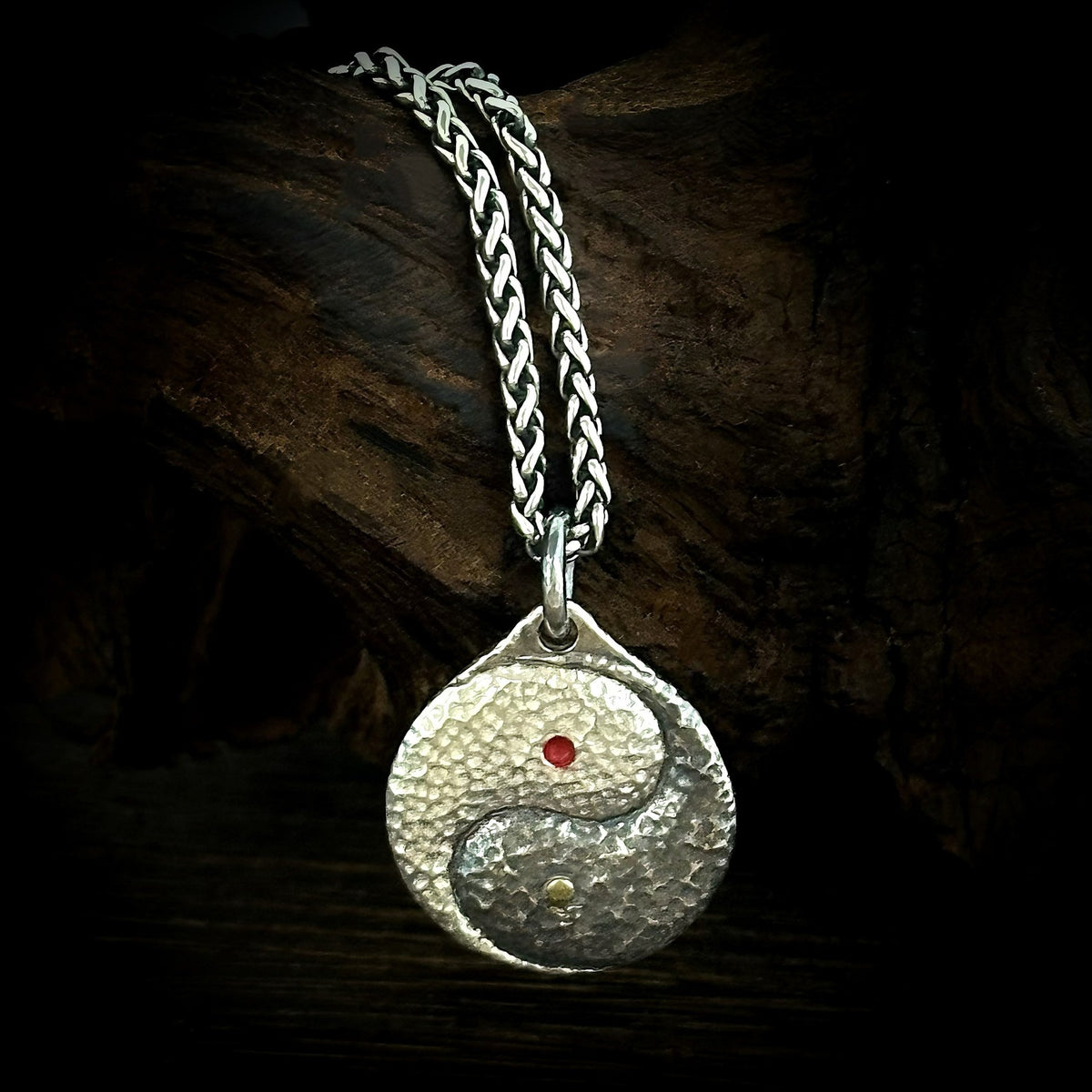TaoWards Hammered Yin Yang Big Dipper Pendant Necklace — alternate angle
