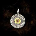 TaoWards Golden Light Round Medallion Pendant Necklace — front view