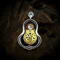 TaoWards Jujube Wood Yin Yang Gourd Pendant Necklace — front view