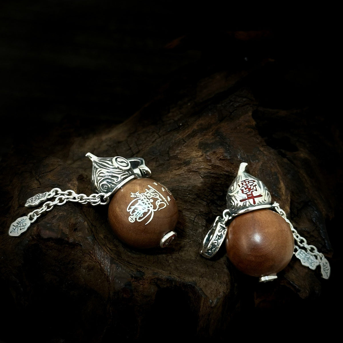 TaoWards Jujube Wood Wealth Gourd Pendant Necklace — additional design view
