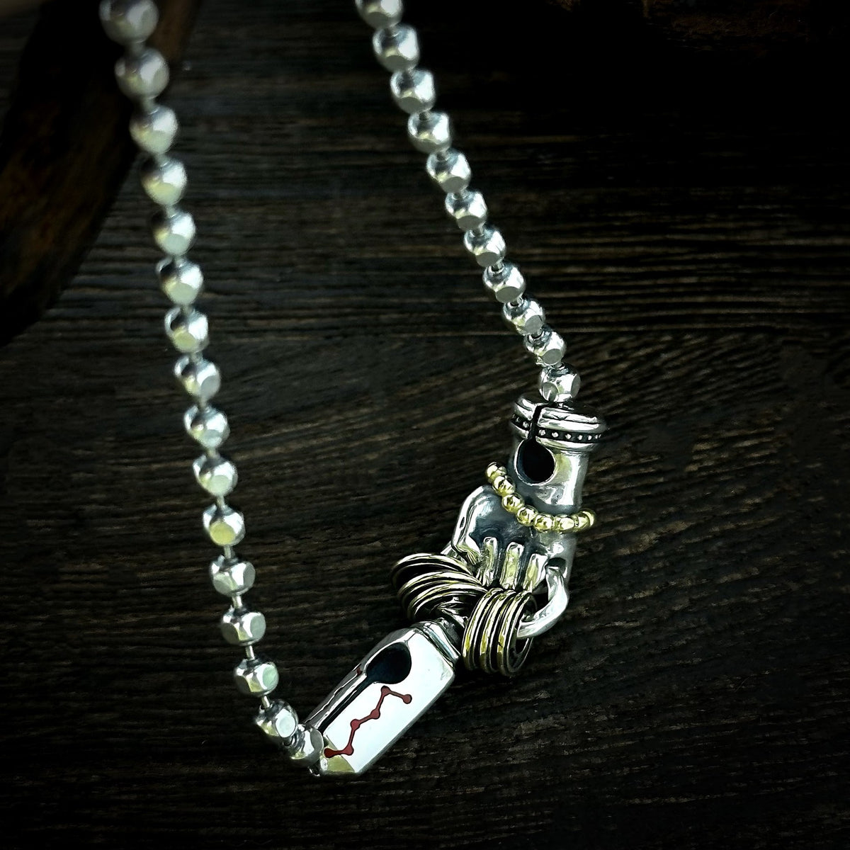 TaoWards Ritual Blade Bead Chain Bracelet — design detail