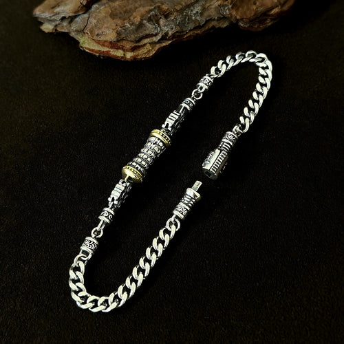 TaoWards Bagua Cylinder Chain Bracelet — design detail