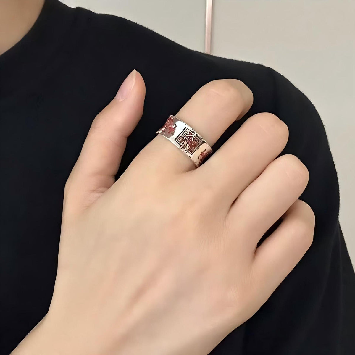 TaoWards Celestial Master Open Ring worn on a hand