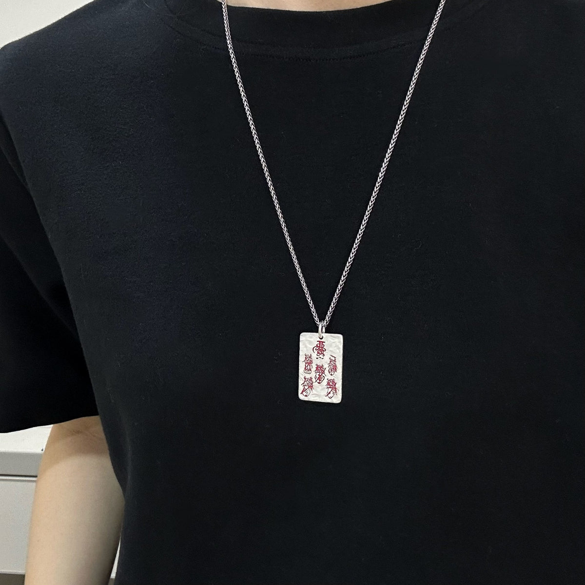 TaoWards Five Deities Tag Pendant worn on a chain; chain not included