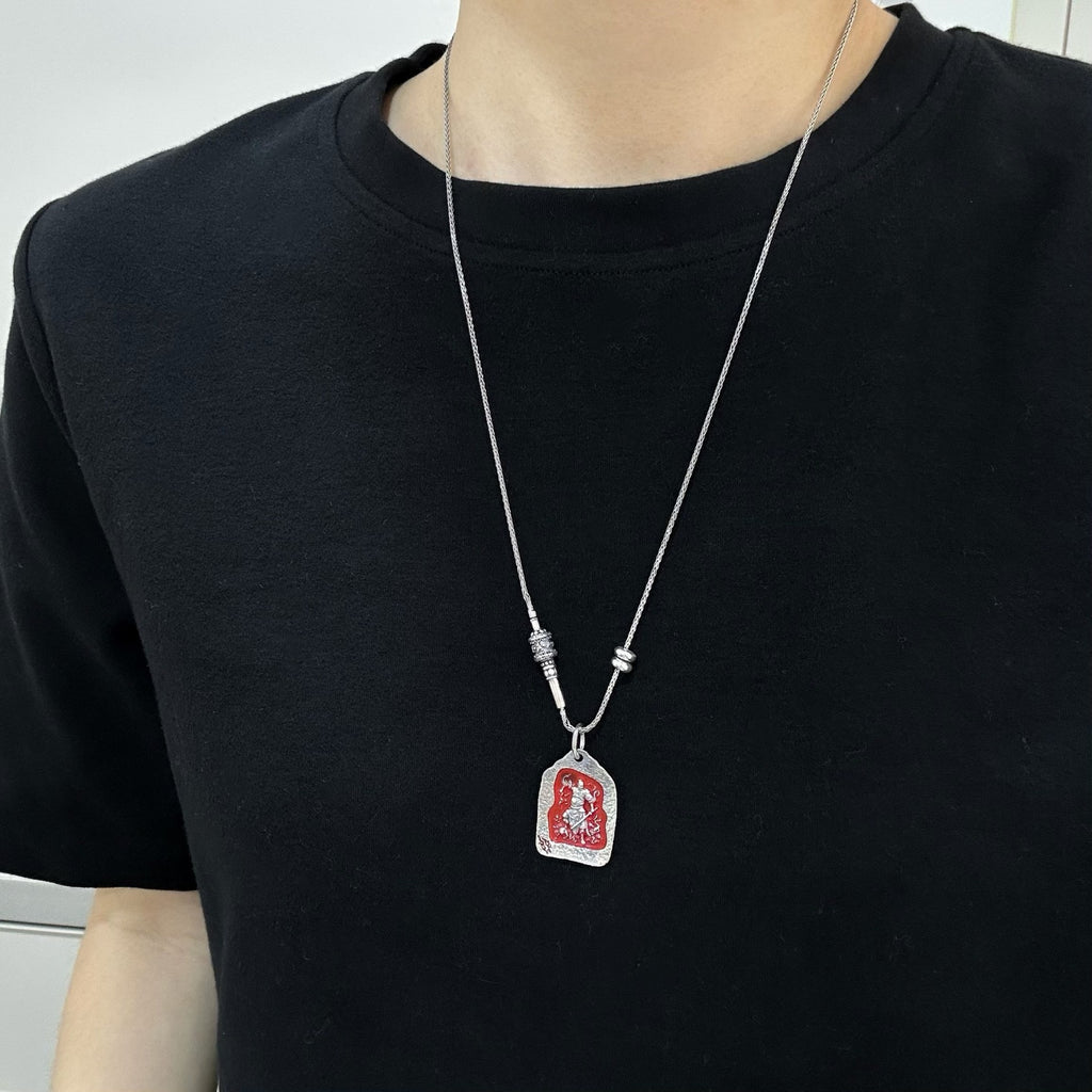 TaoWards Zhong Kui Pendant worn on a chain; chain and beads not included