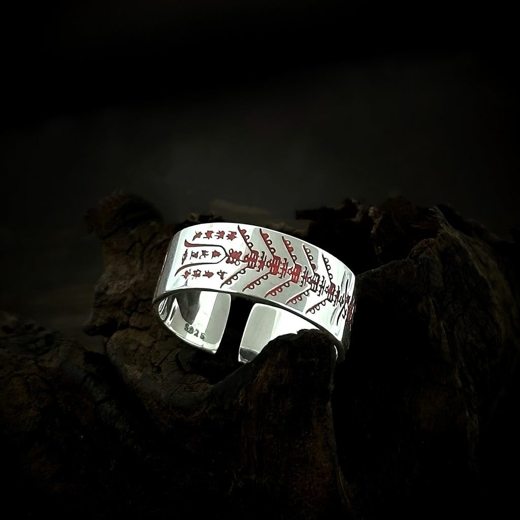TaoWards Five Thunder Inscription Open Ring — alternate angle