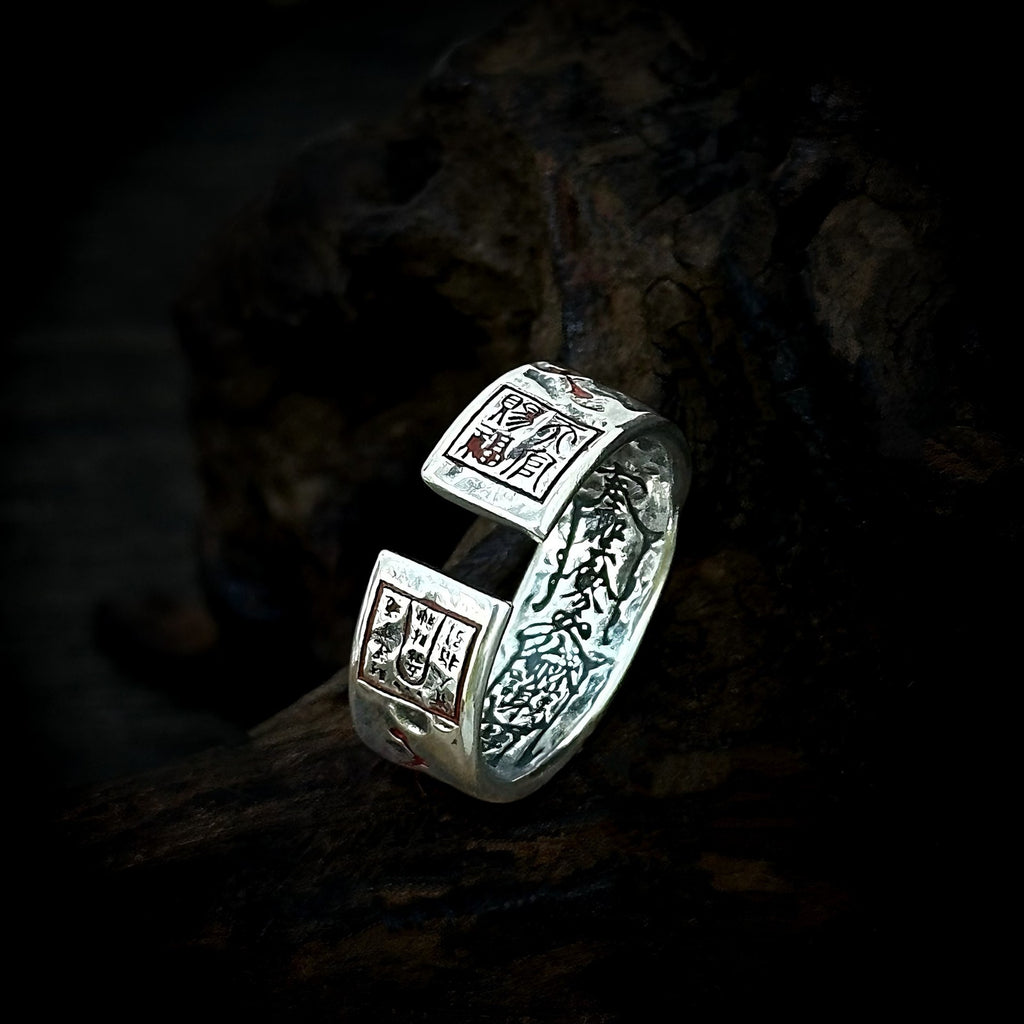 TaoWards Two-Tone Talisman Open Ring — alternate angle