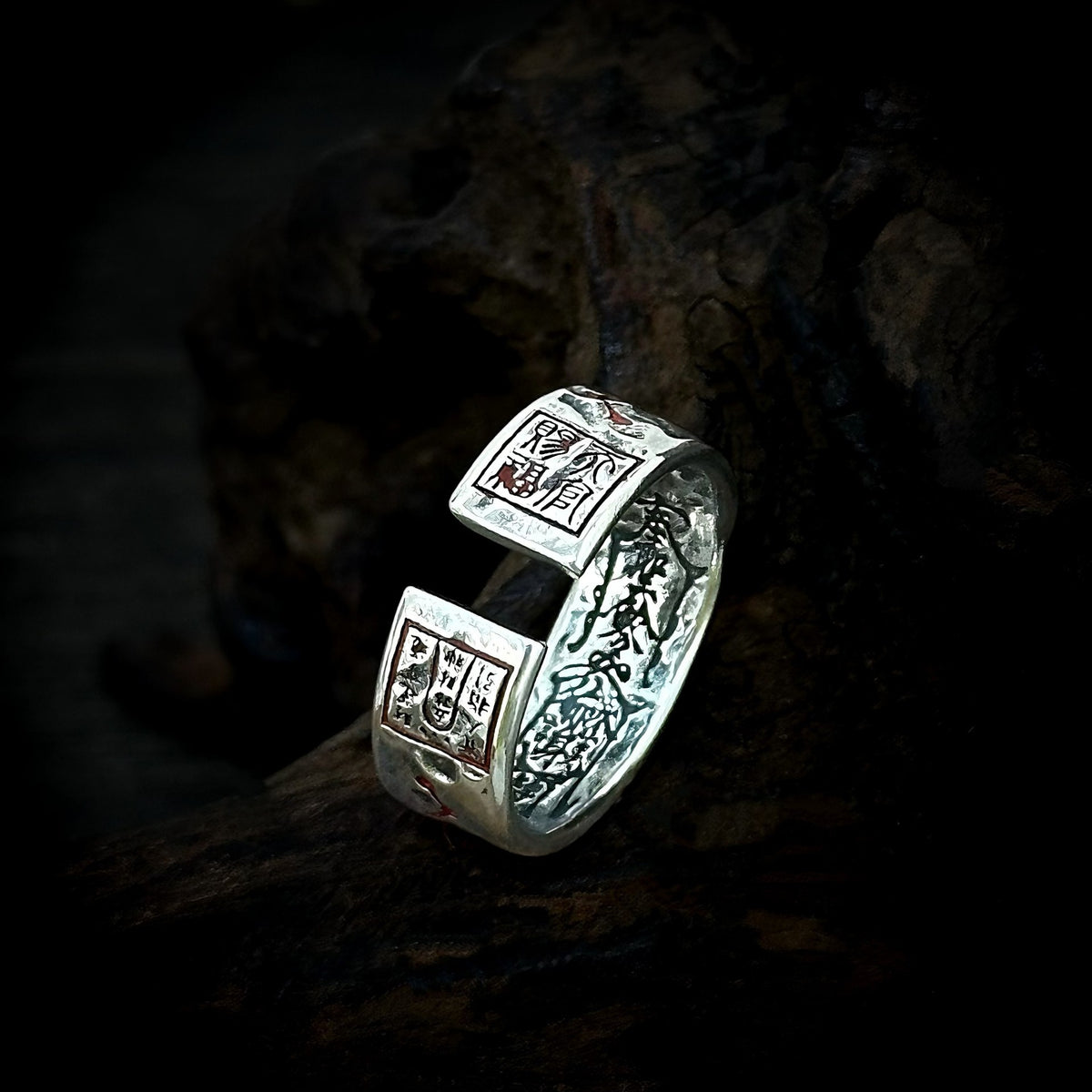 TaoWards Two-Tone Talisman Open Ring — alternate angle