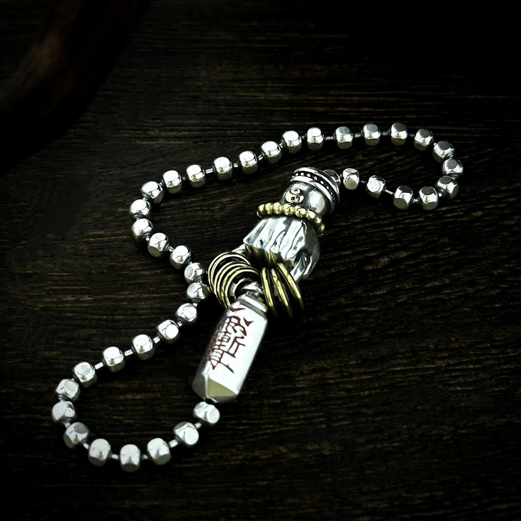TaoWards Ritual Blade Bead Chain Bracelet — front view