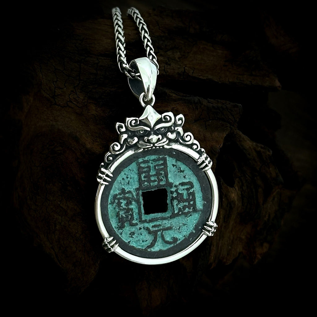 TaoWards Zhao Gongming Copper Coin Pendant Necklace — alternate angle