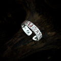 TaoWards Hammered Ziwei Talisman Open Ring — front view