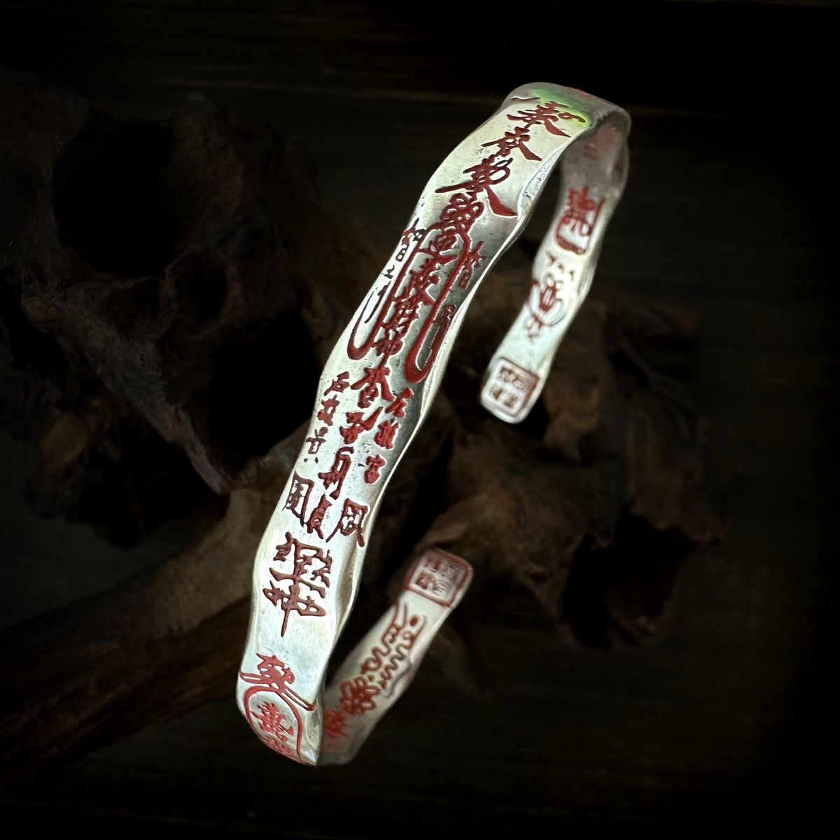 TaoWards Five Deities Cuff Bracelet engraved outer band