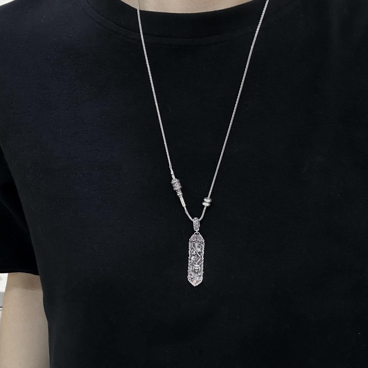 TaoWards Zhao Gongming Double-Sided Tag Pendant Necklace — design detail
