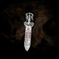 TaoWards Red Engraved Sword Pendant front engraving