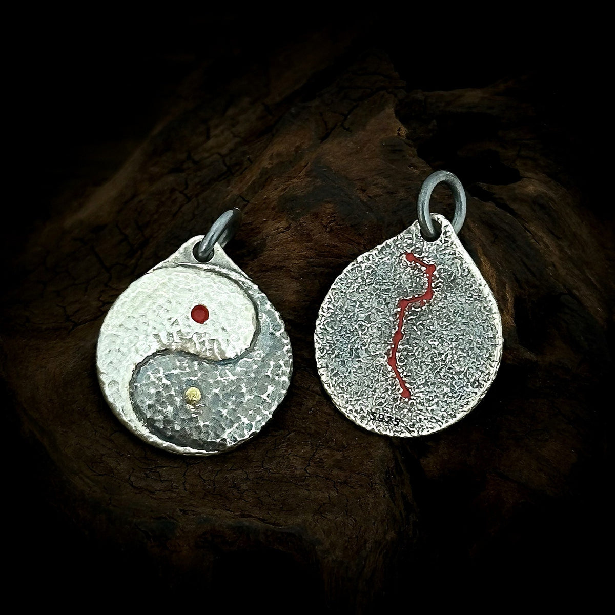 TaoWards Hammered Yin Yang Big Dipper Pendant Necklace — front view