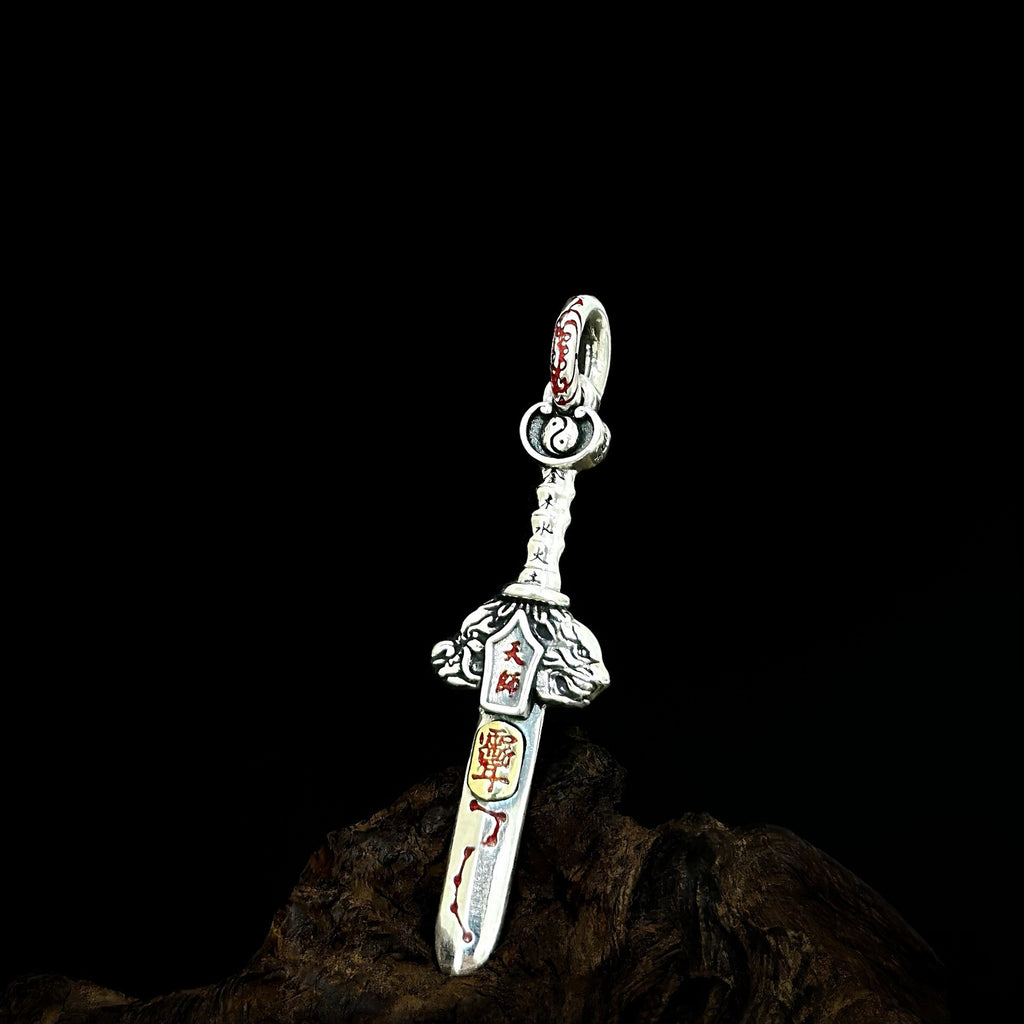 TaoWards Seven Star Sword pendant with red and gold-tone details