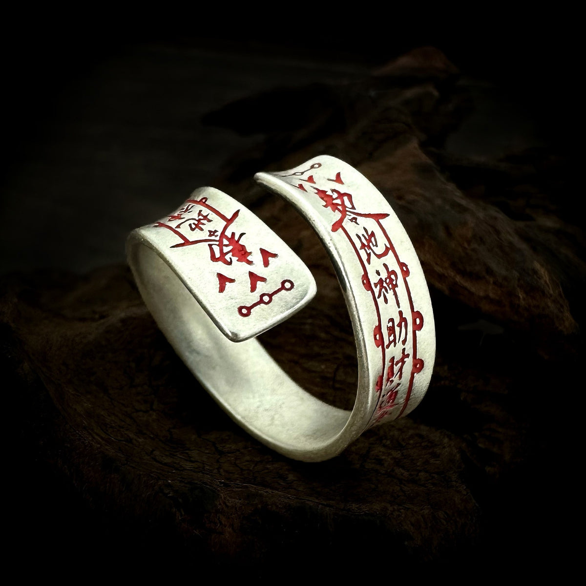 TaoWards Wealth Talisman Bypass Open Ring — front view