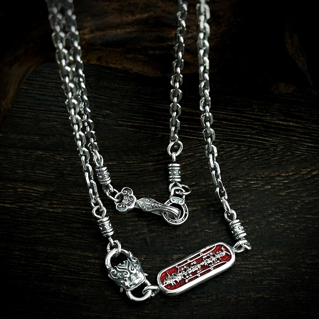 TaoWards Talisman Link Chain Necklace — clasp and detail