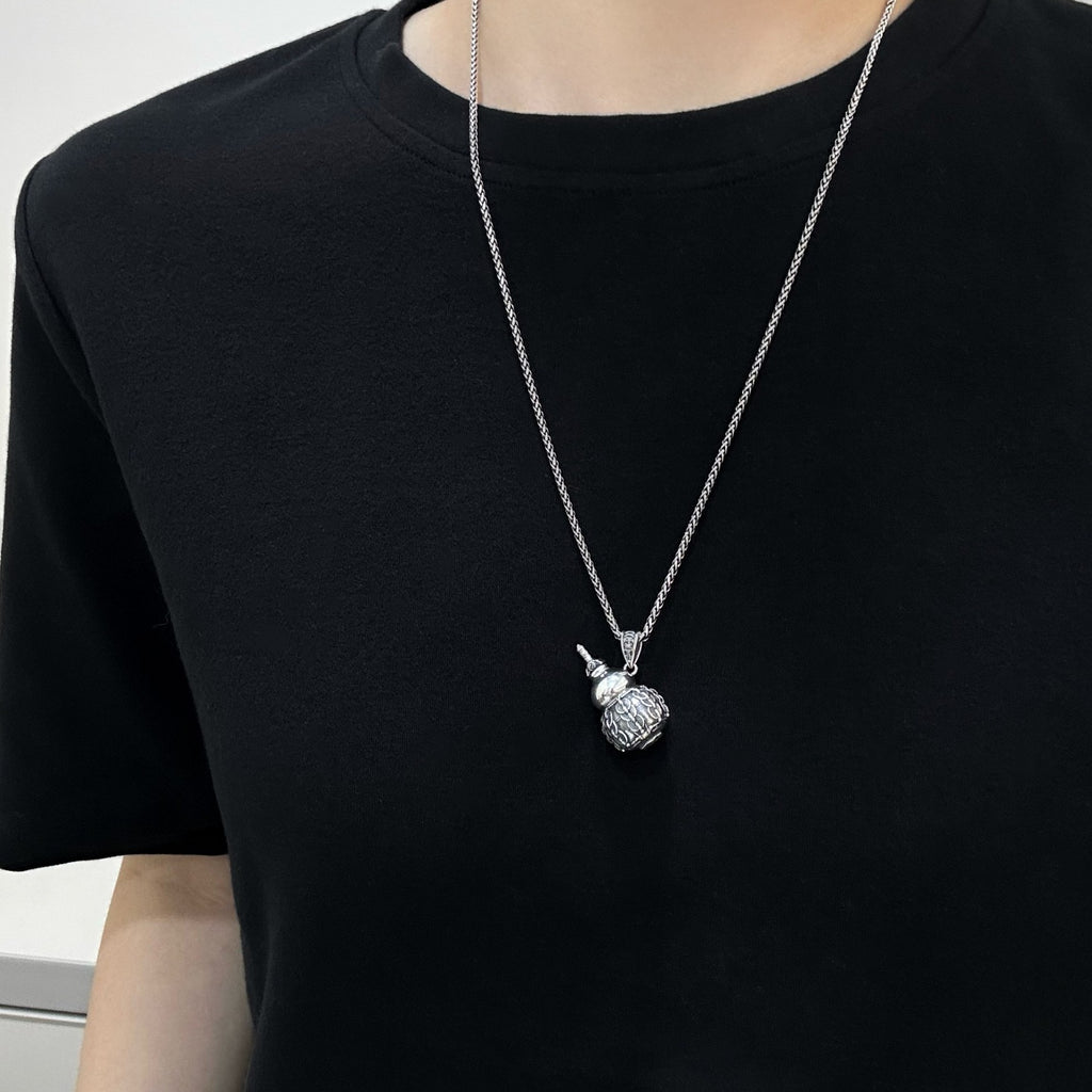 TaoWards Sword and Gourd Pendant Necklace — worn view