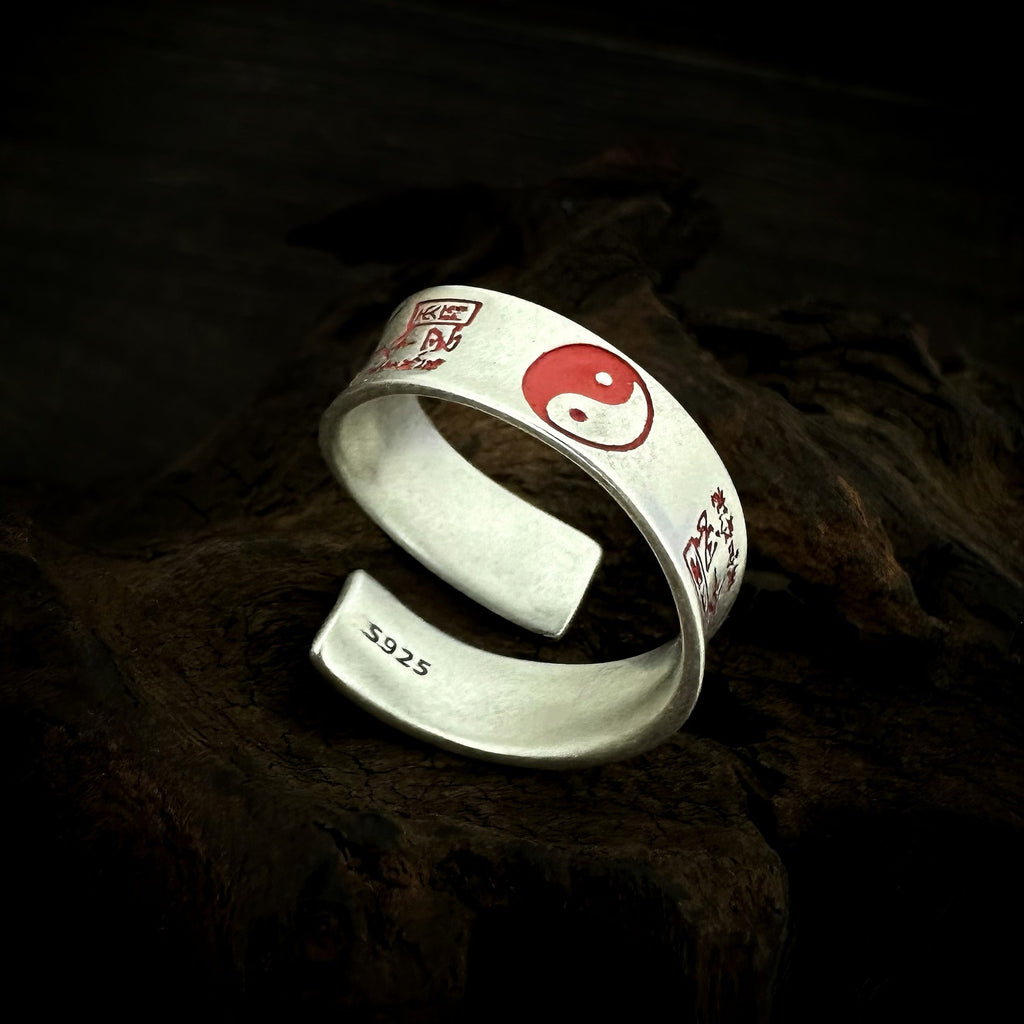TaoWards Wealth Talisman Bypass Open Ring — design detail