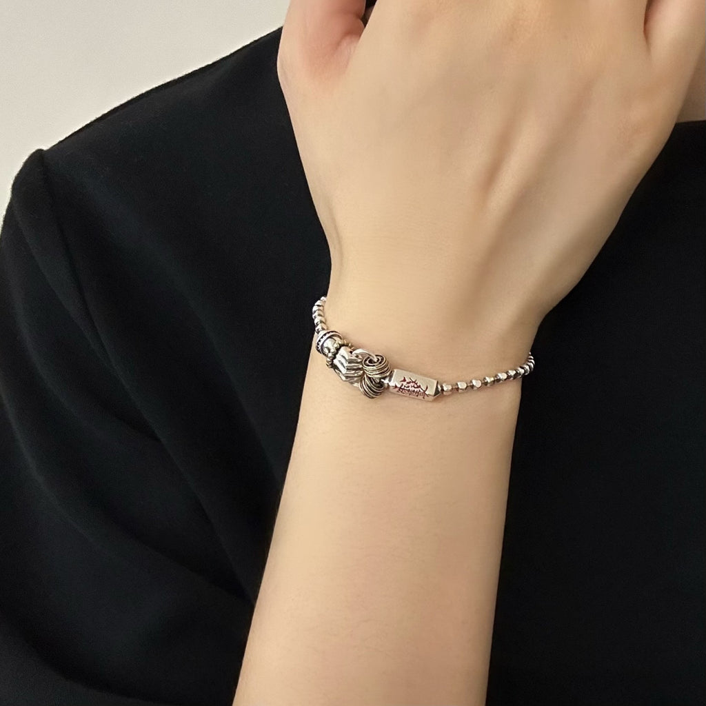 TaoWards Ritual Blade Bead Chain Bracelet — worn view