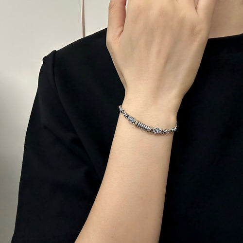 TaoWards Bagua Cylinder Chain Bracelet — worn view
