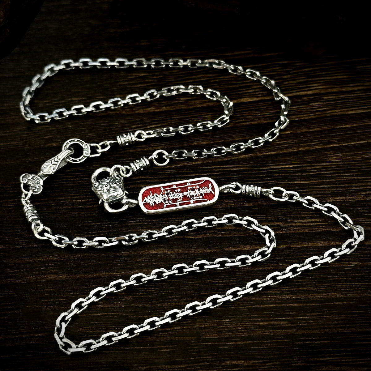 TaoWards Talisman Link Chain Necklace — full chain