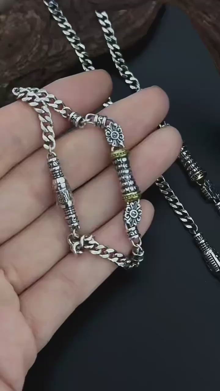 TaoWards S925 Silver Bagua Cylinder Chain Bracelet product video