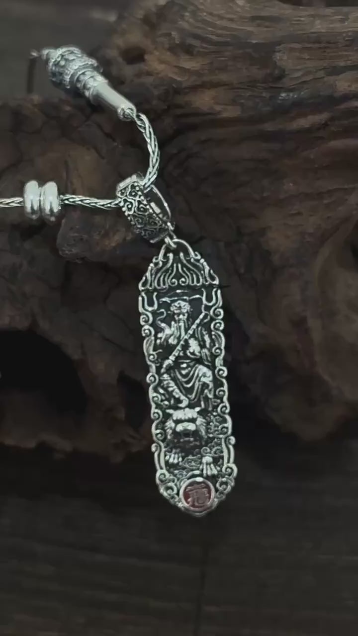 TaoWards S925 Silver Zhao Gongming Double-Sided Tag Pendant product video