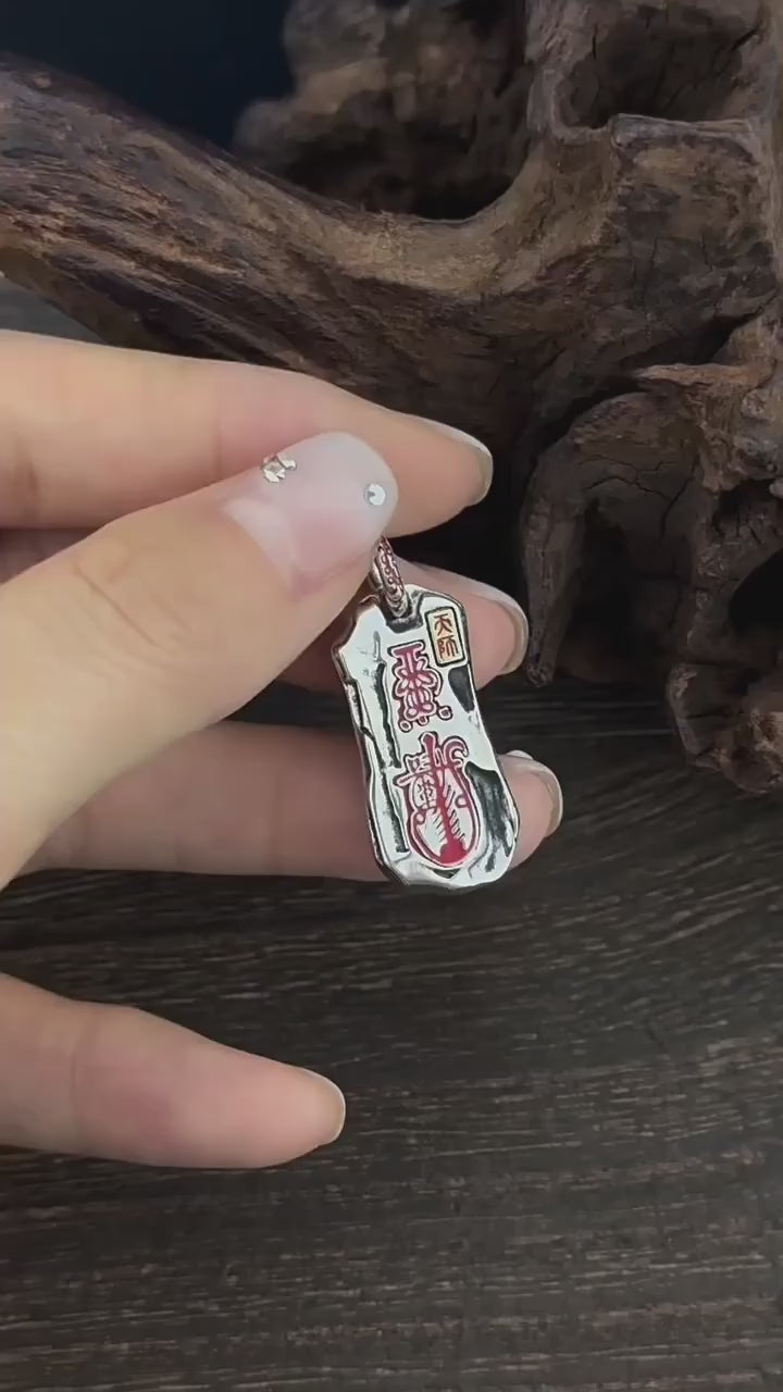 TaoWards Taoist Silver Celestial Master Talisman Pendant