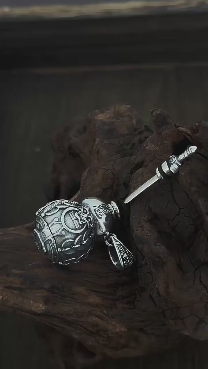 TaoWards S925 Silver Sword and Gourd Pendant product video