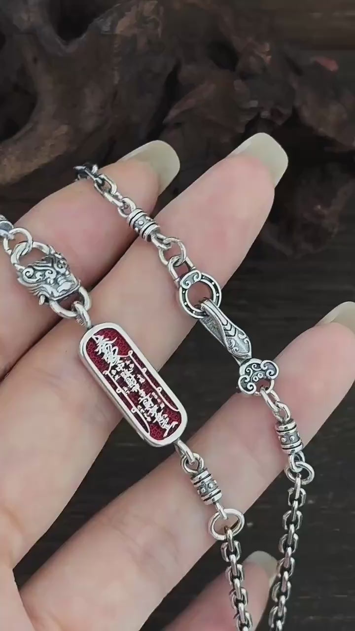 TaoWards S925 Silver Talisman Link Chain Necklace product video