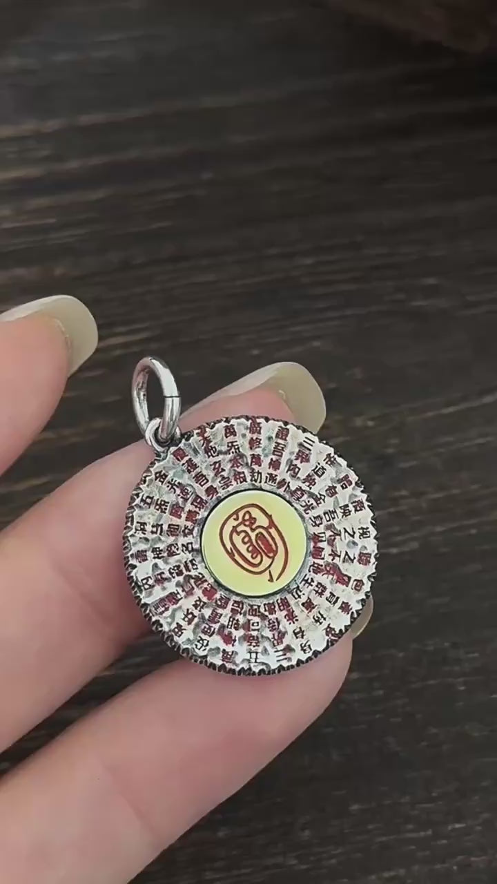 TaoWards S925 Silver Golden Light Round Medallion Pendant product video