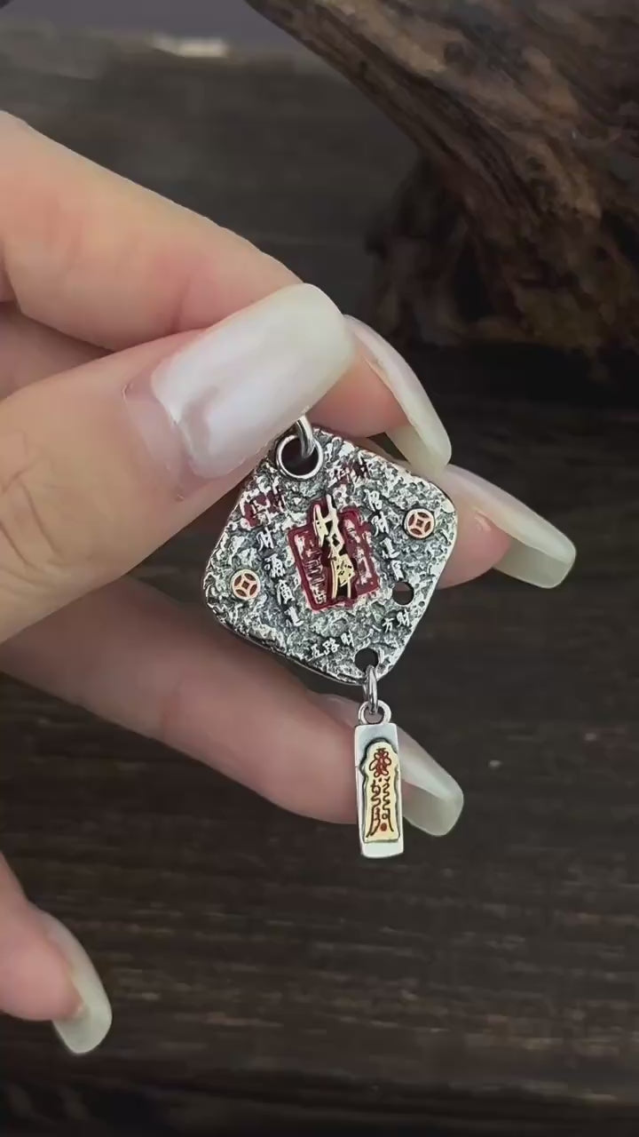 TaoWards S925 Silver Wealth Treasury Textured Tag Pendant product video