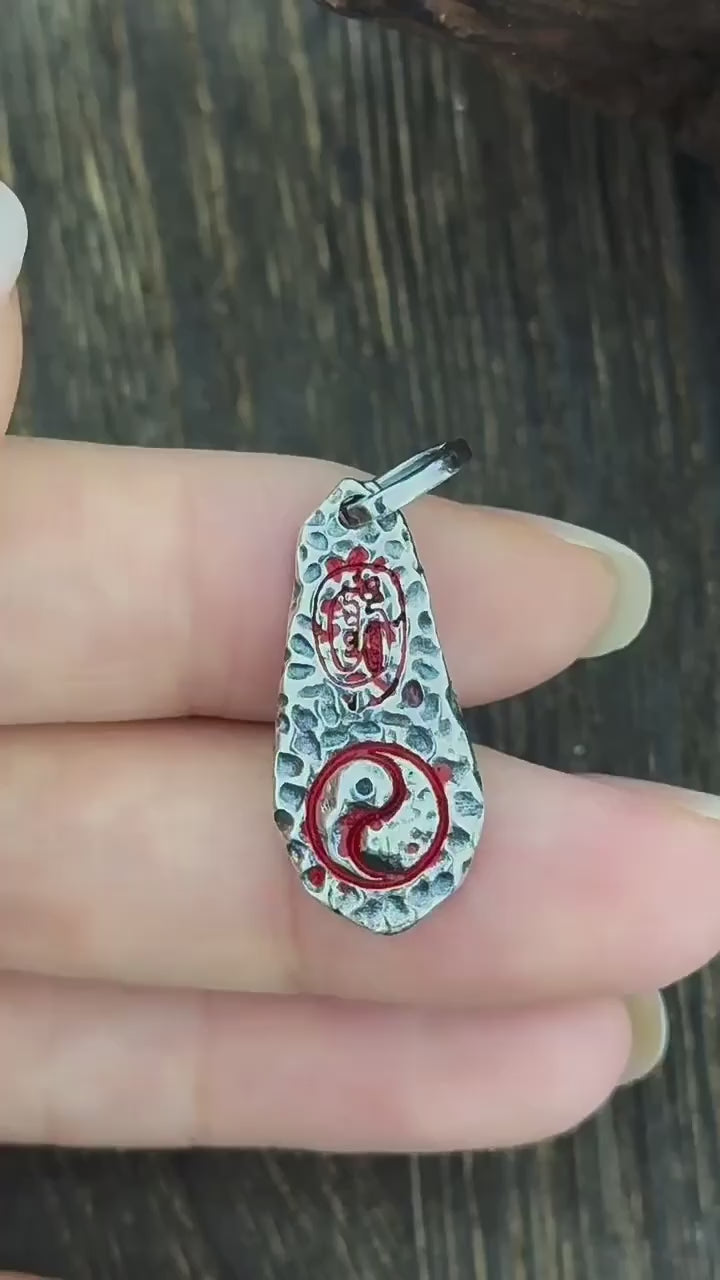 TaoWards Taoist Silver Golden Light Talisman Yin Yang Pendant